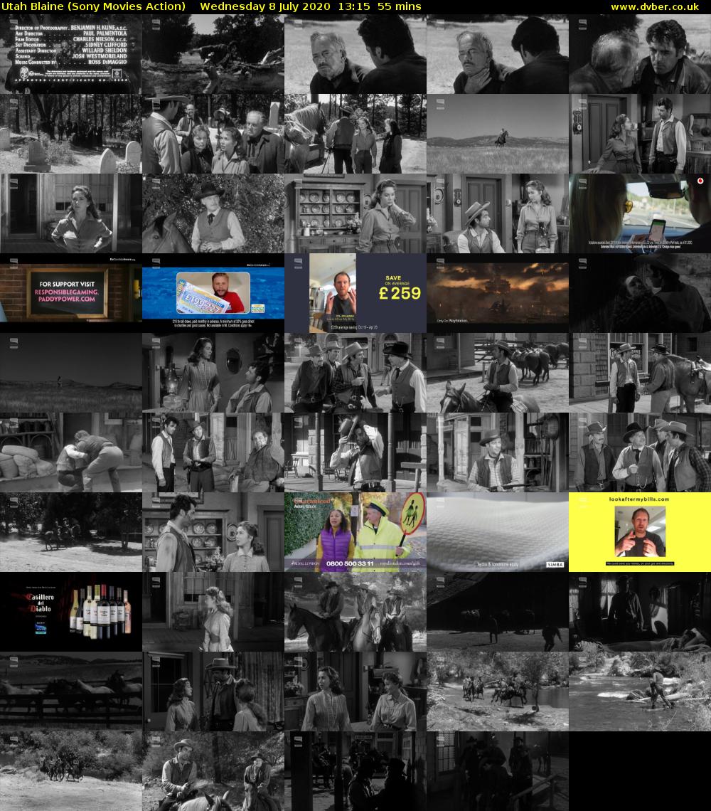Utah Blaine (Sony Movies Action) Wednesday 8 July 2020 13:15 - 14:10