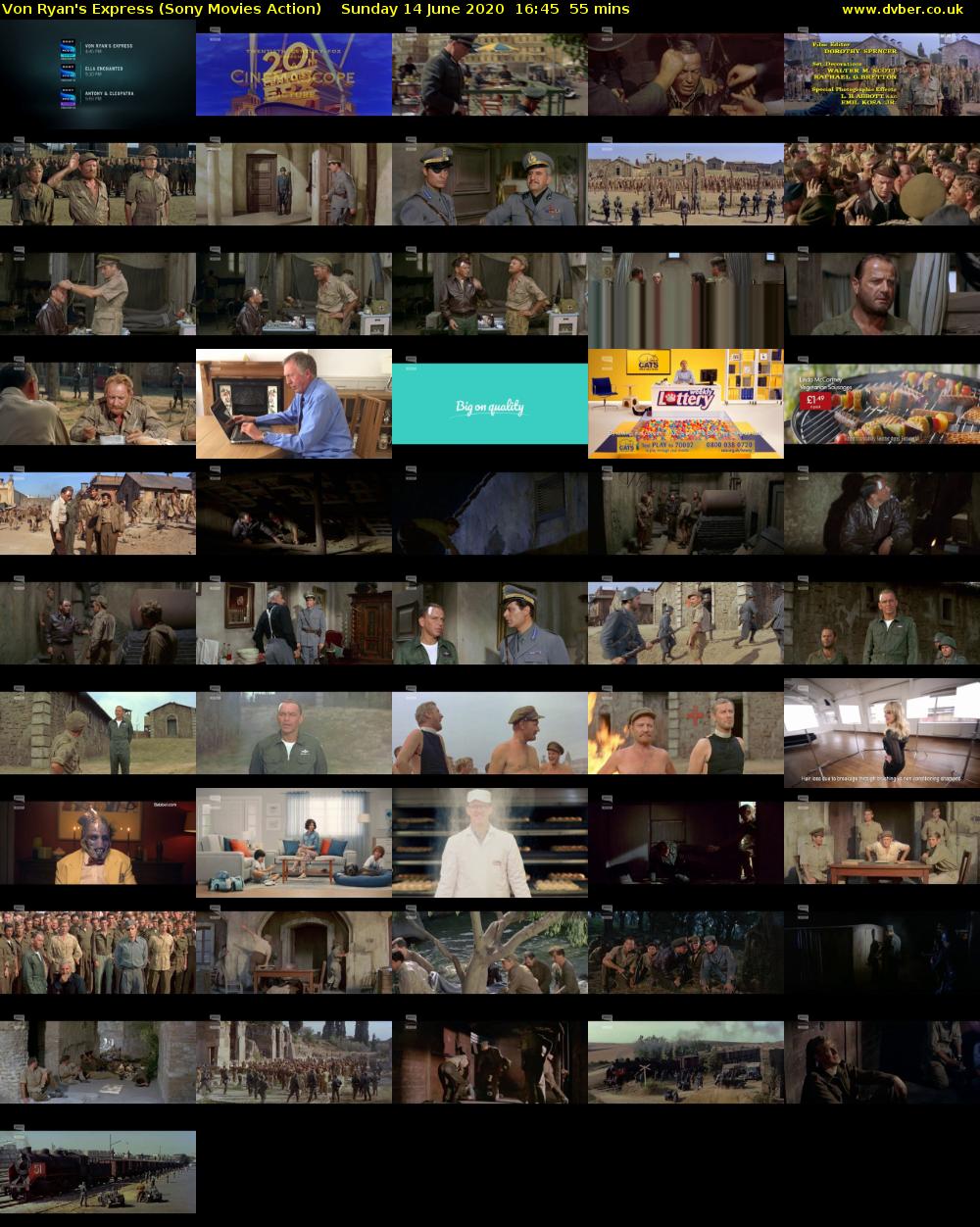 Von Ryan's Express (Sony Movies Action) Sunday 14 June 2020 16:45 - 17:40