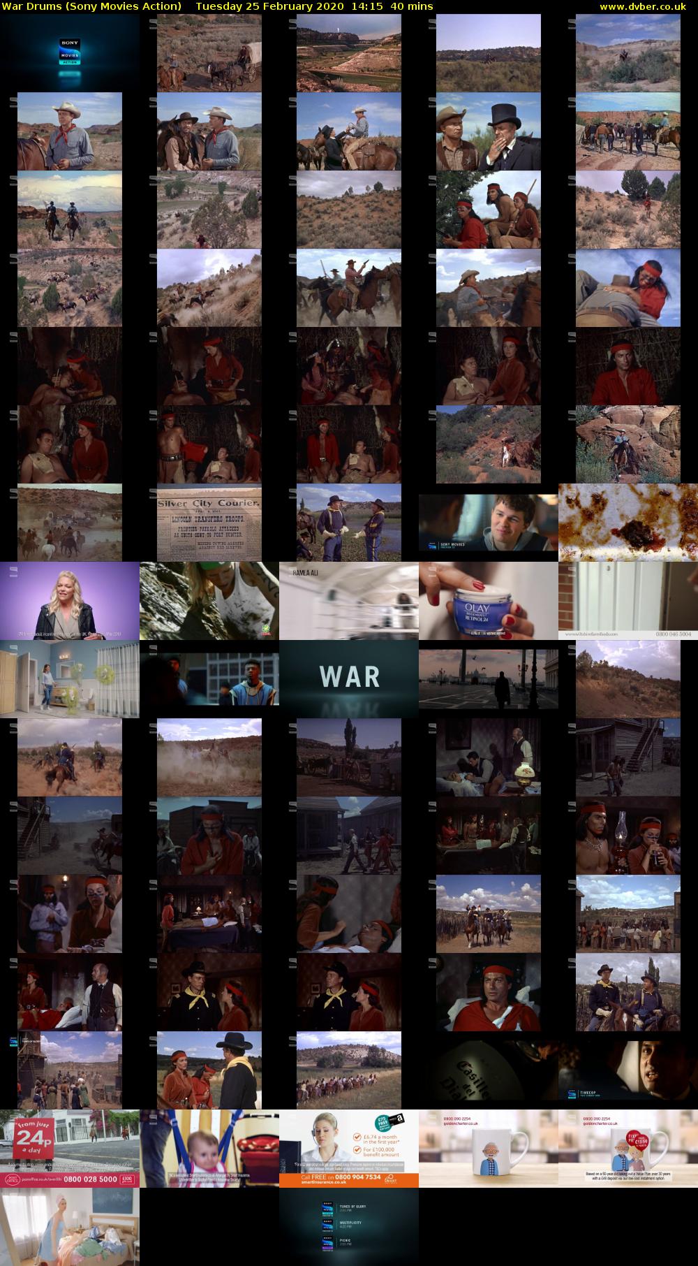 War Drums (Sony Movies Action) Tuesday 25 February 2020 14:15 - 14:55
