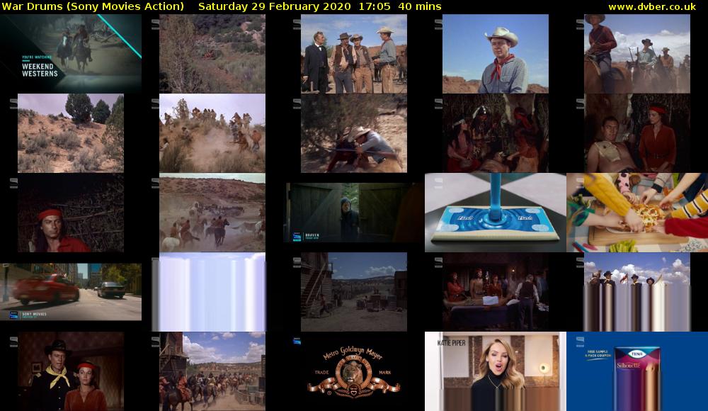 War Drums (Sony Movies Action) Saturday 29 February 2020 17:05 - 17:45