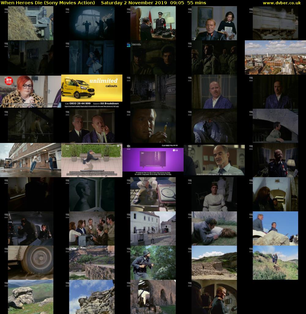 When Heroes Die (Sony Movies Action) Saturday 2 November 2019 09:05 - 10:00