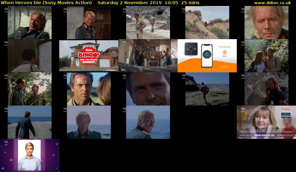 When Heroes Die (Sony Movies Action) Saturday 2 November 2019 10:05 - 10:30