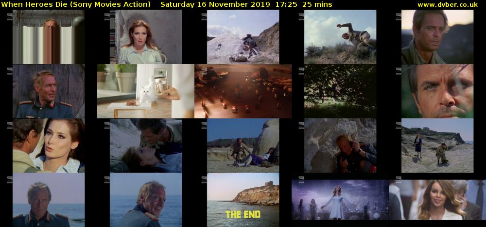 When Heroes Die (Sony Movies Action) Saturday 16 November 2019 17:25 - 17:50