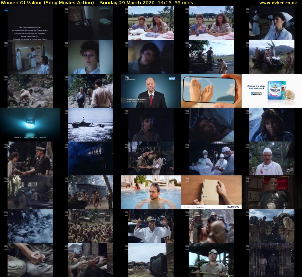 Women Of Valour (Sony Movies Action) Sunday 29 March 2020 14:15 - 15:10