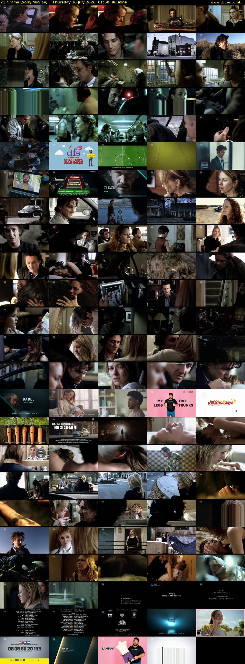 21 Grams (Sony Movies) Thursday 30 July 2020 01:50 - 03:20