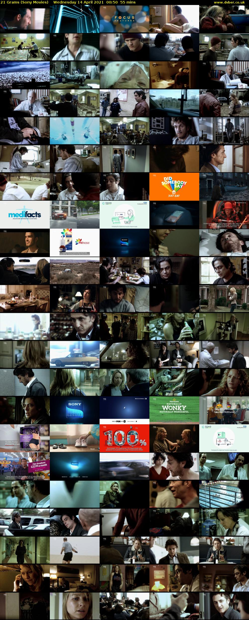 21 Grams (Sony Movies) Wednesday 14 April 2021 00:50 - 01:45