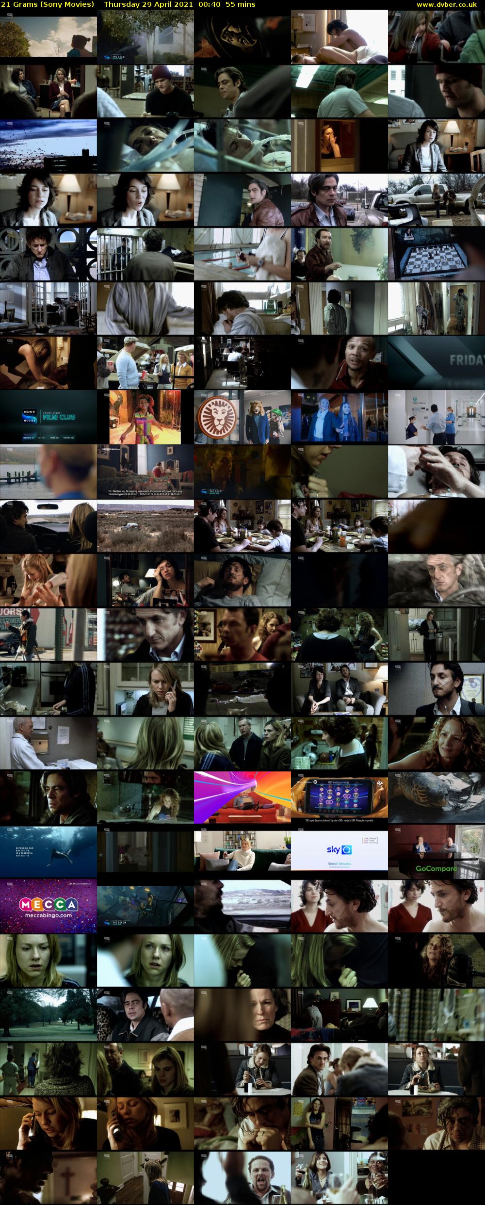 21 Grams (Sony Movies) Thursday 29 April 2021 00:40 - 01:35