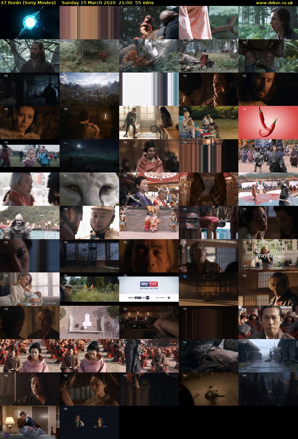 47 Ronin (Sony Movies) Sunday 15 March 2020 21:00 - 21:55