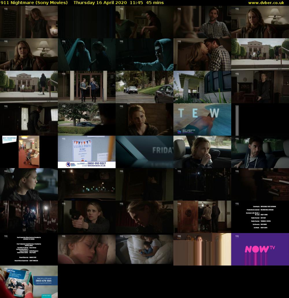 911 Nightmare (Sony Movies) Thursday 16 April 2020 11:45 - 12:30