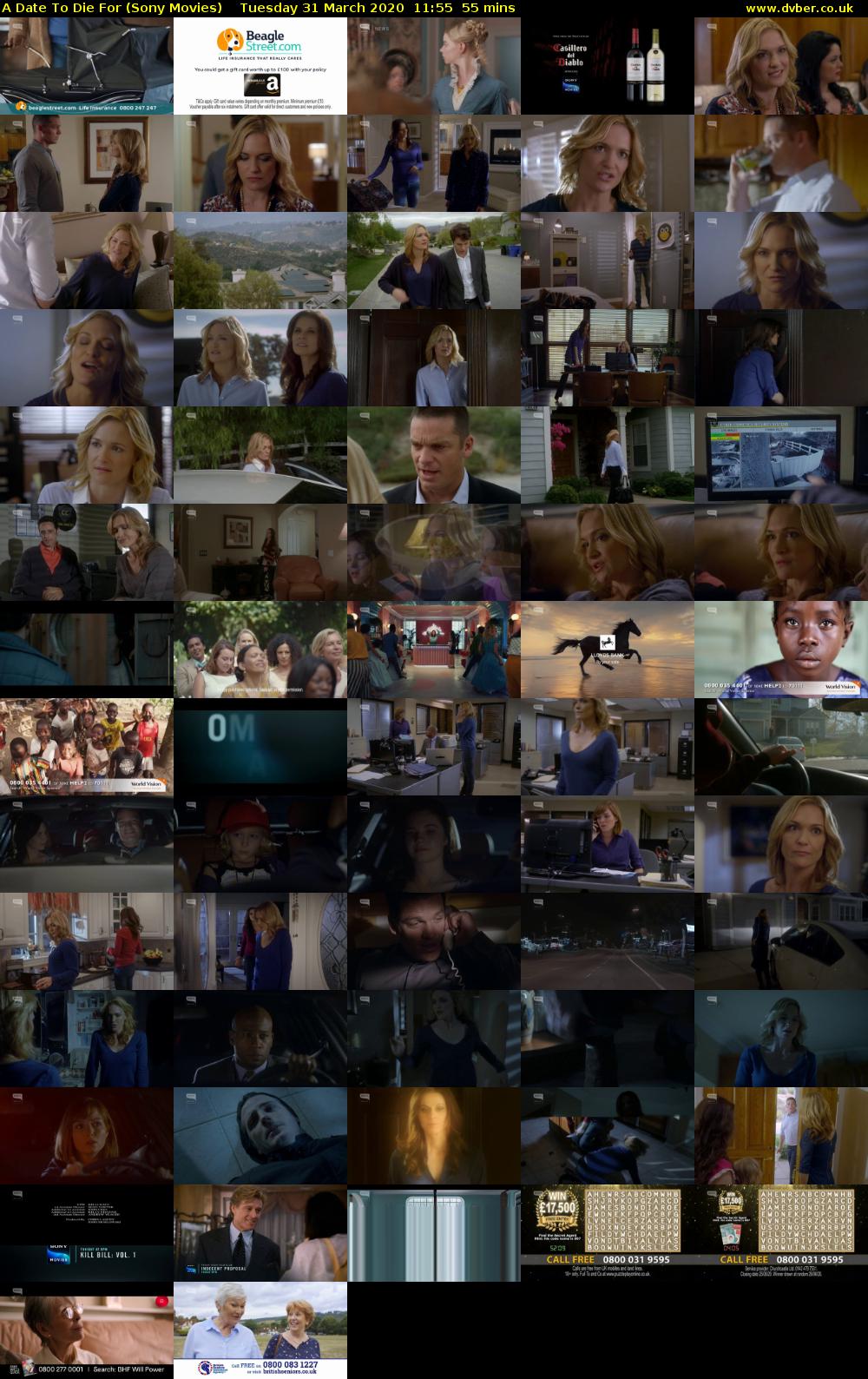 A Date To Die For (Sony Movies) Tuesday 31 March 2020 11:55 - 12:50