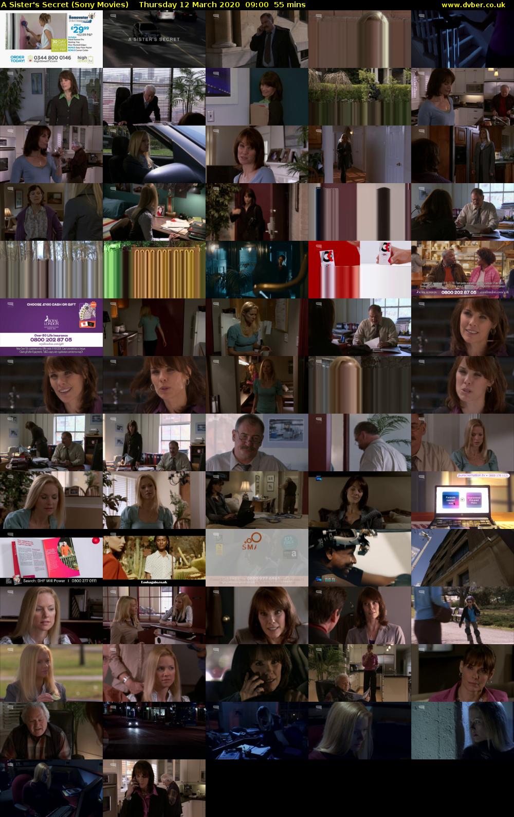 A Sister's Secret (Sony Movies) Thursday 12 March 2020 09:00 - 09:55