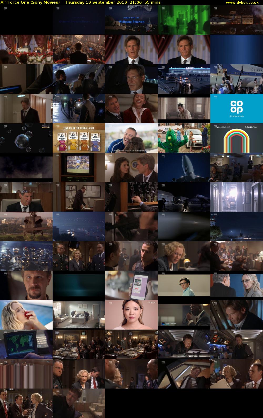 Air Force One (Sony Movies) Thursday 19 September 2019 21:00 - 21:55