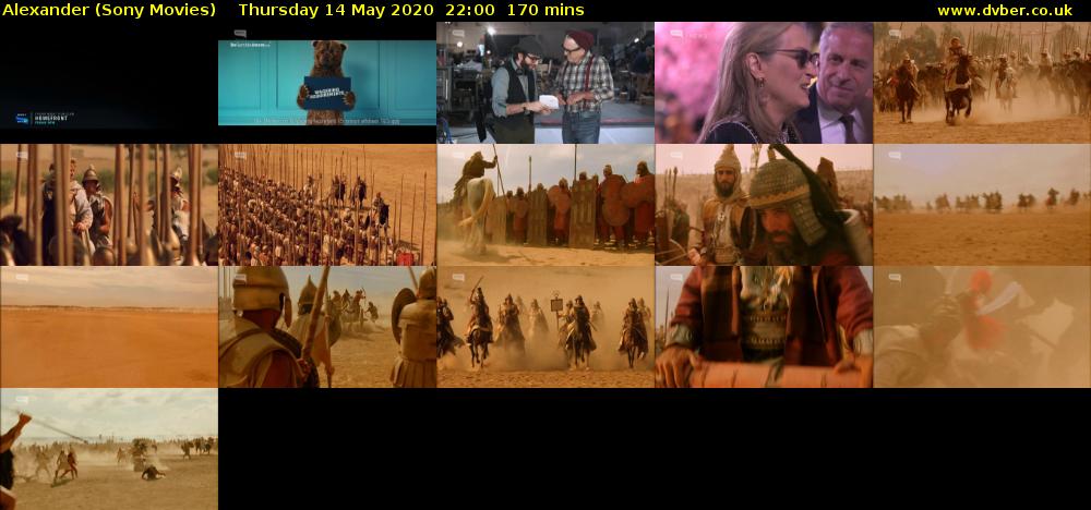 Alexander (Sony Movies) Thursday 14 May 2020 22:00 - 00:50