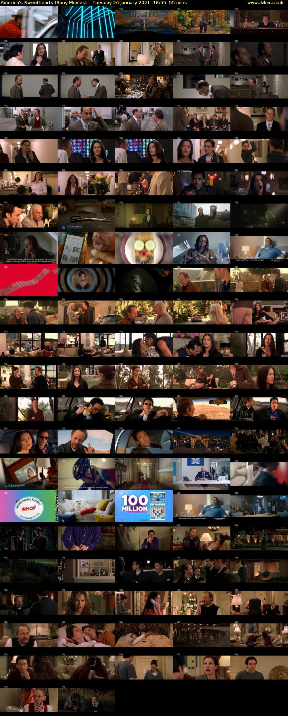 America's Sweethearts (Sony Movies) Tuesday 26 January 2021 18:55 - 19:50