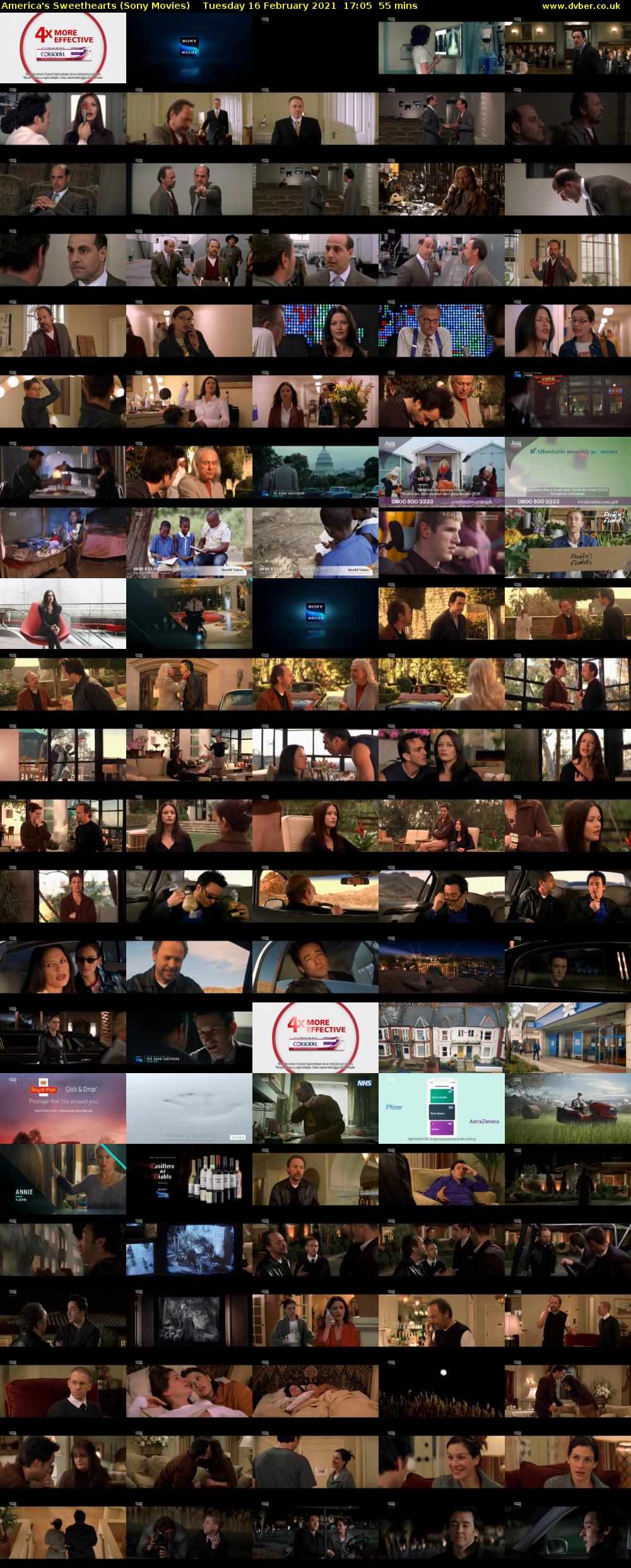 America's Sweethearts (Sony Movies) Tuesday 16 February 2021 17:05 - 18:00