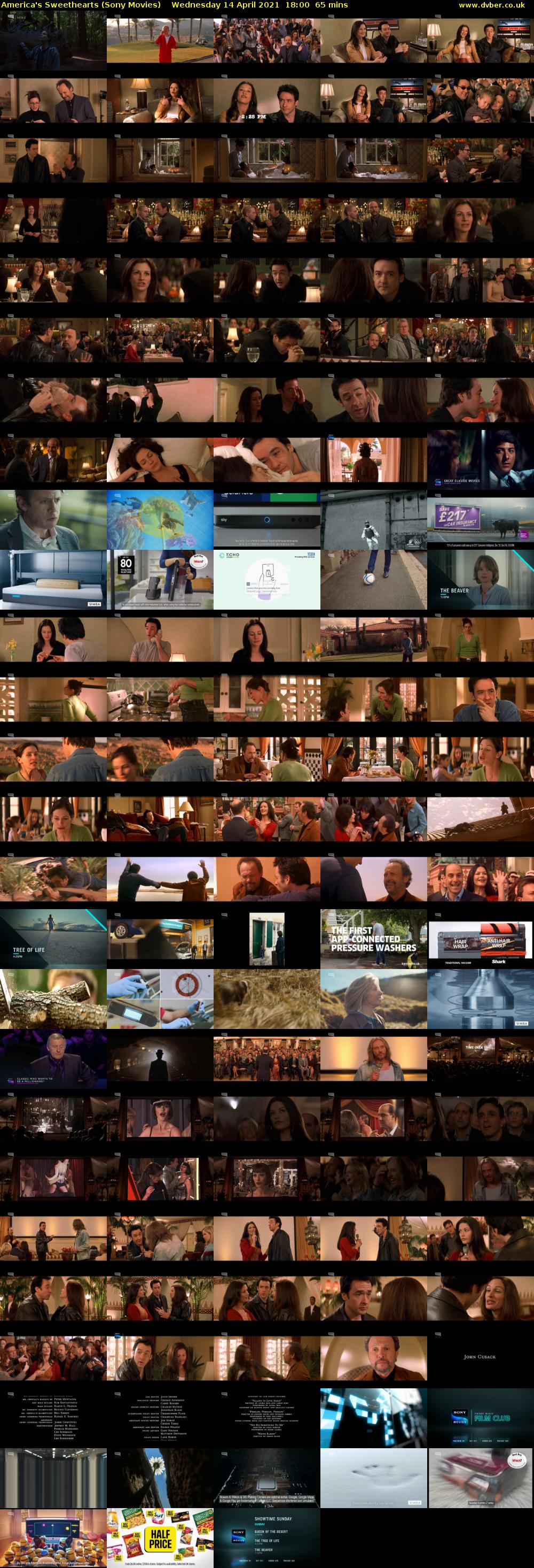 America's Sweethearts (Sony Movies) Wednesday 14 April 2021 18:00 - 19:05