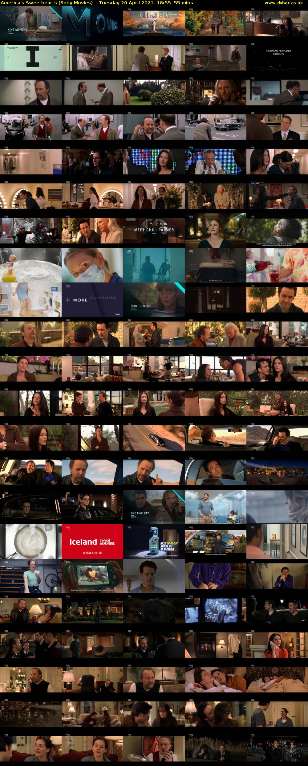 America's Sweethearts (Sony Movies) Tuesday 20 April 2021 18:55 - 19:50
