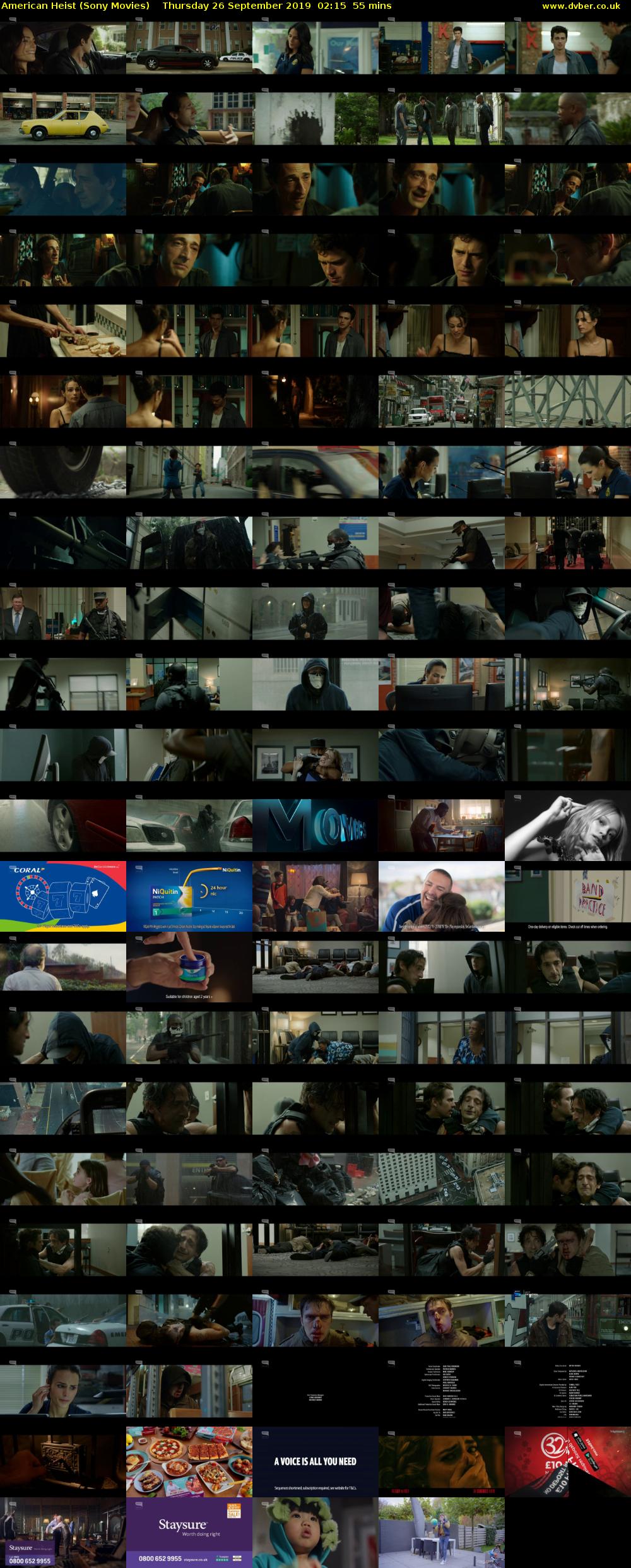 American Heist (Sony Movies) Thursday 26 September 2019 02:15 - 03:10