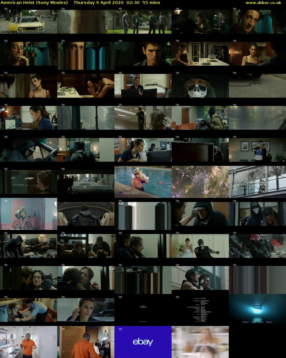 American Heist (Sony Movies) Thursday 9 April 2020 02:30 - 03:25