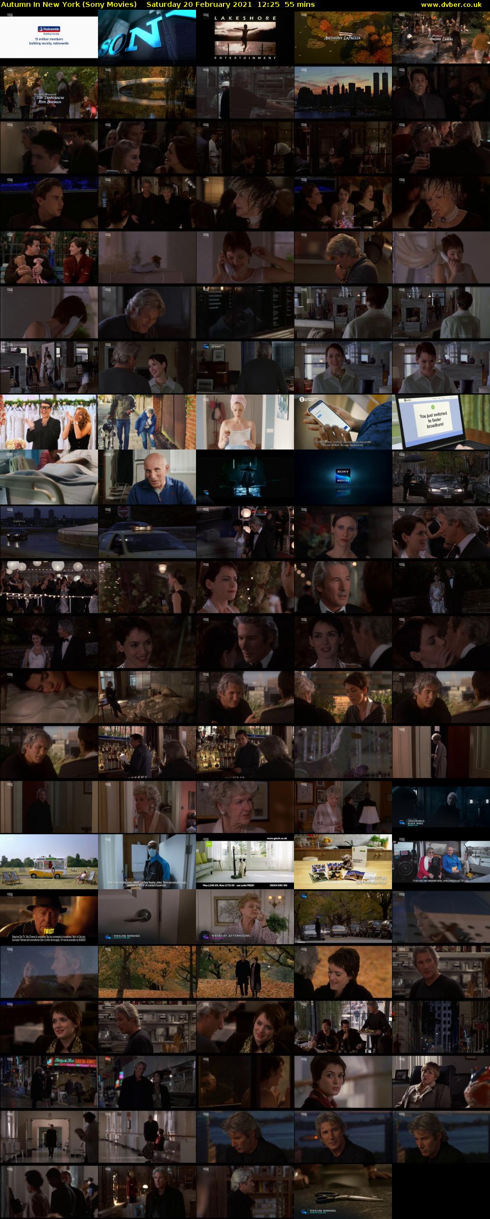 Autumn In New York (Sony Movies) Saturday 20 February 2021 12:25 - 13:20