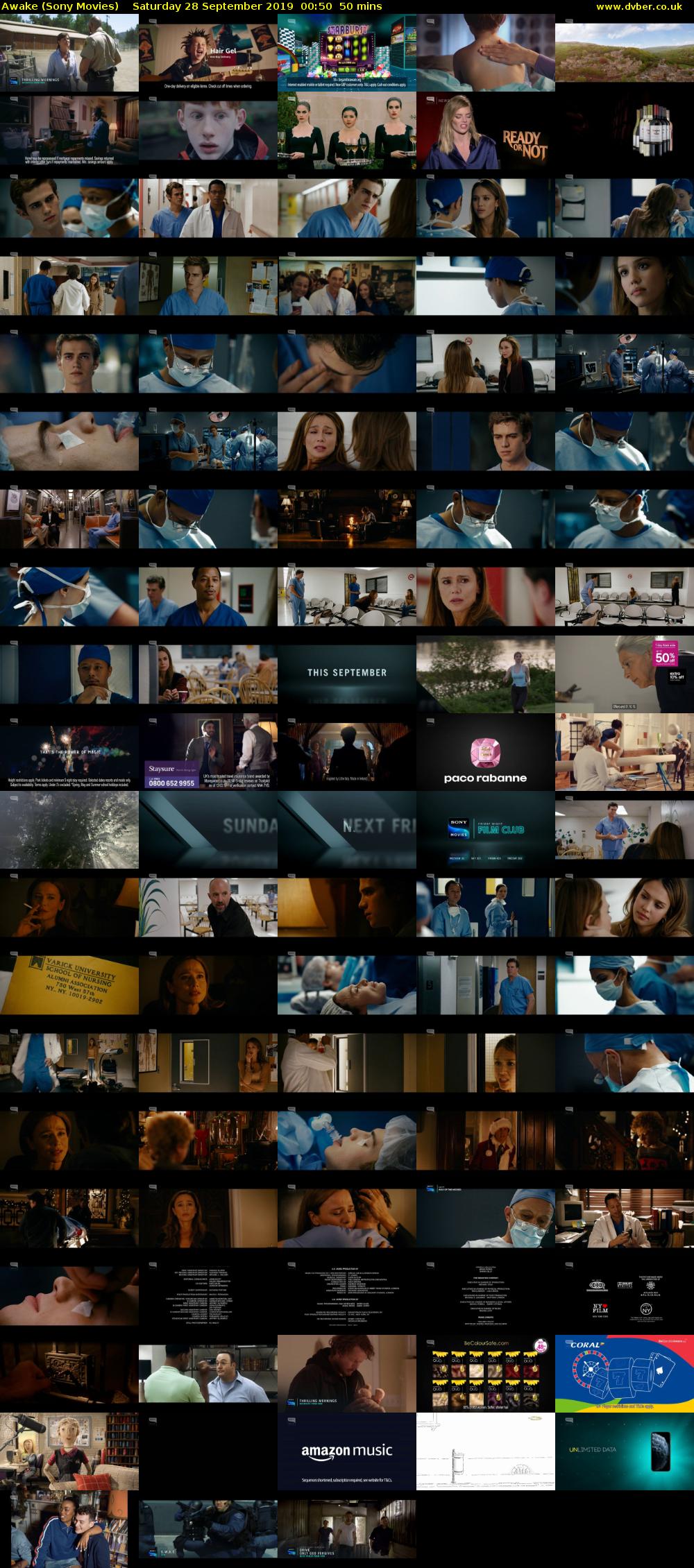Awake (Sony Movies) Saturday 28 September 2019 00:50 - 01:40
