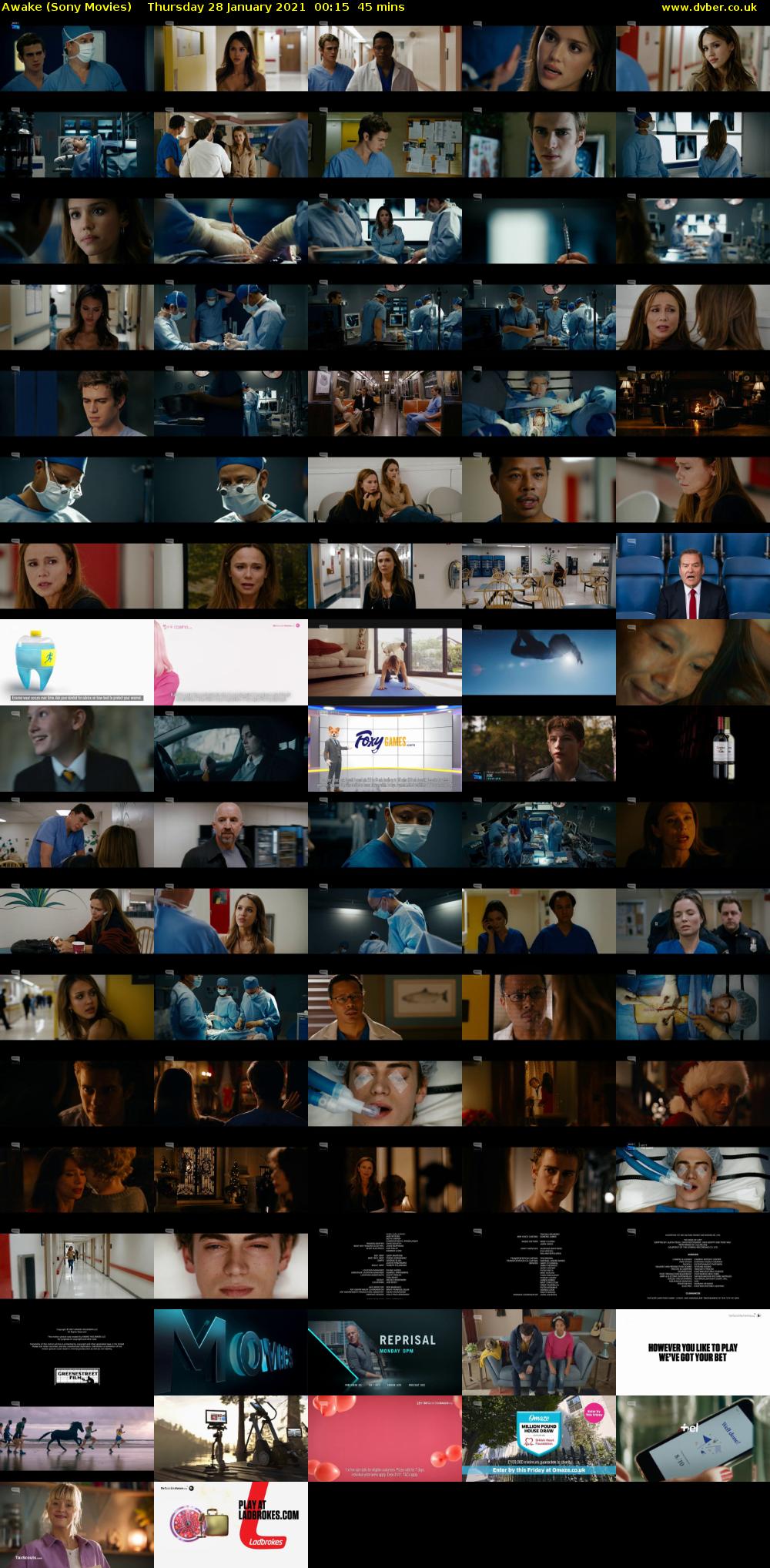 Awake (Sony Movies) Thursday 28 January 2021 00:15 - 01:00