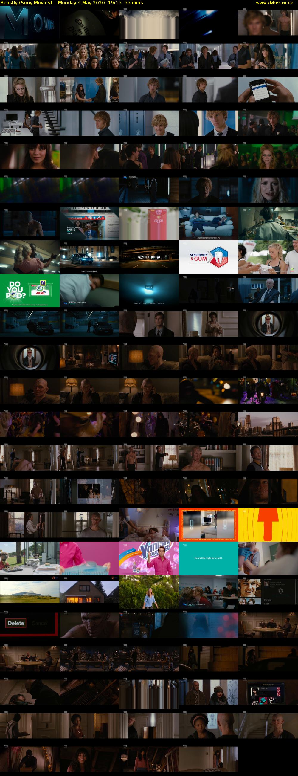 Beastly (Sony Movies) Monday 4 May 2020 19:15 - 20:10