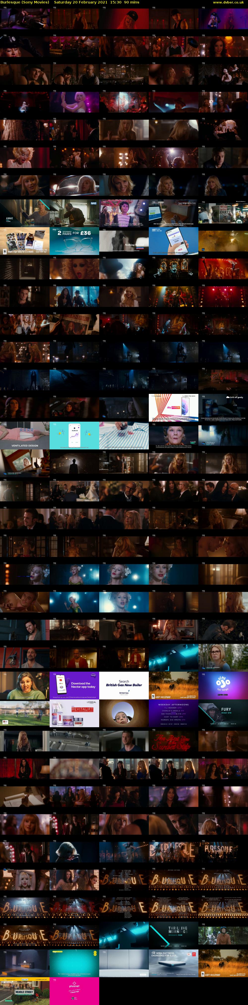 Burlesque (Sony Movies) Saturday 20 February 2021 15:30 - 17:00