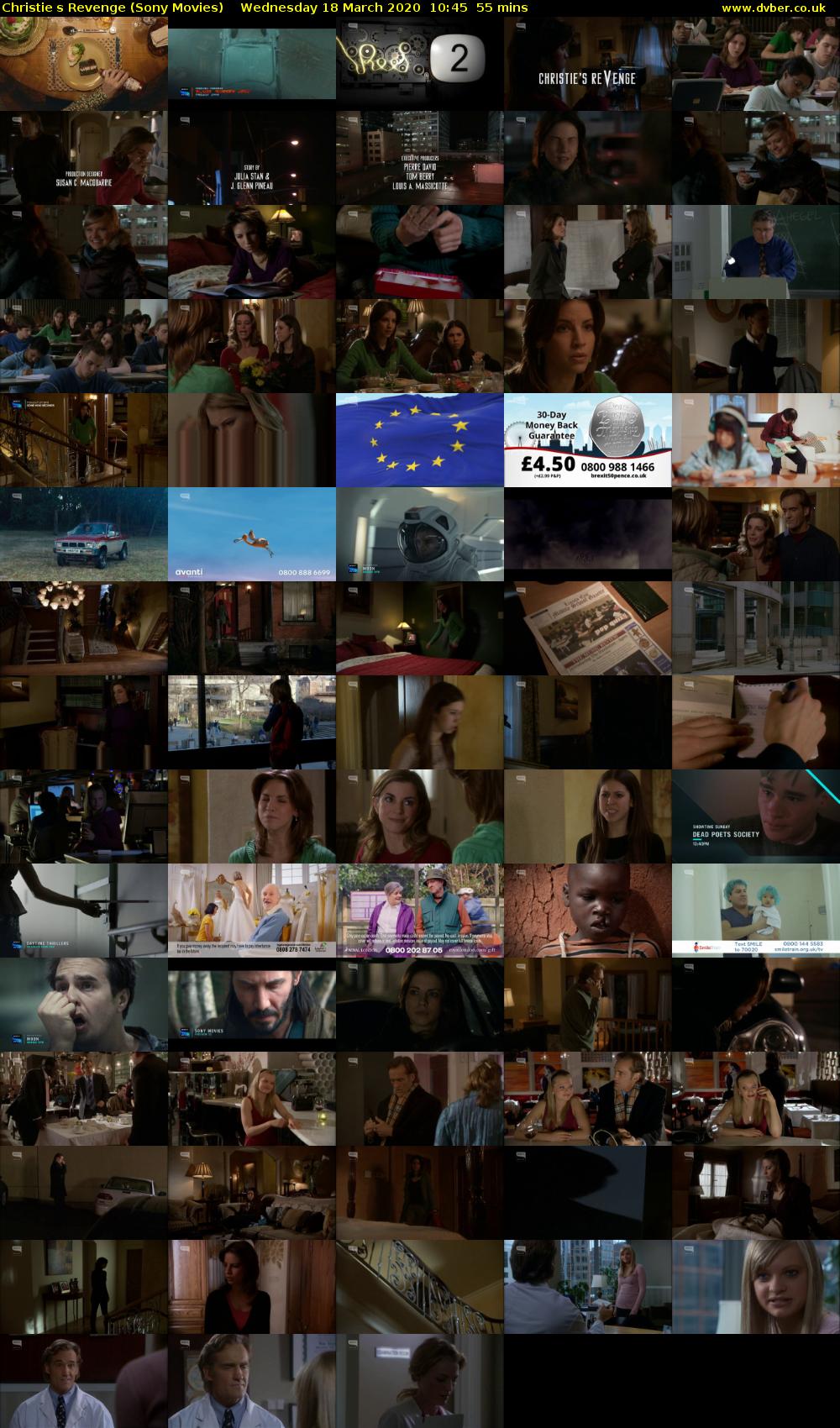 Christies Revenge (Sony Movies) Wednesday 18 March 2020 10:45 - 11:40