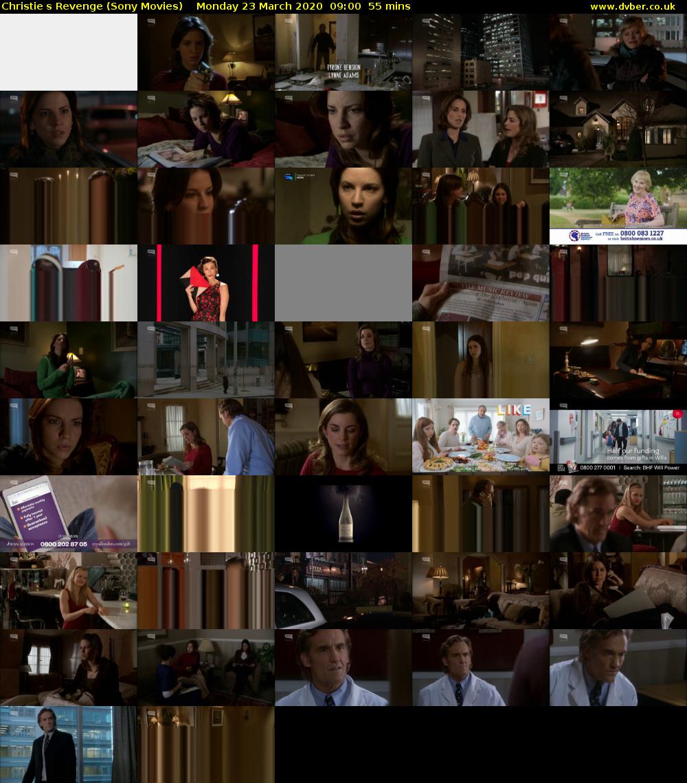 Christies Revenge (Sony Movies) Monday 23 March 2020 09:00 - 09:55