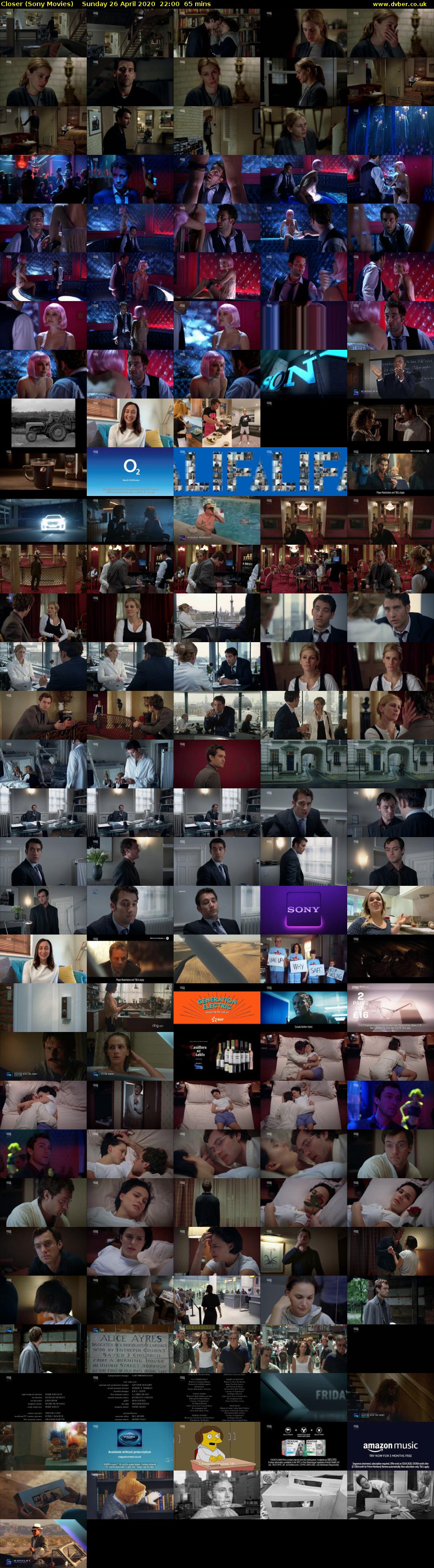 Closer (Sony Movies) Sunday 26 April 2020 22:00 - 23:05