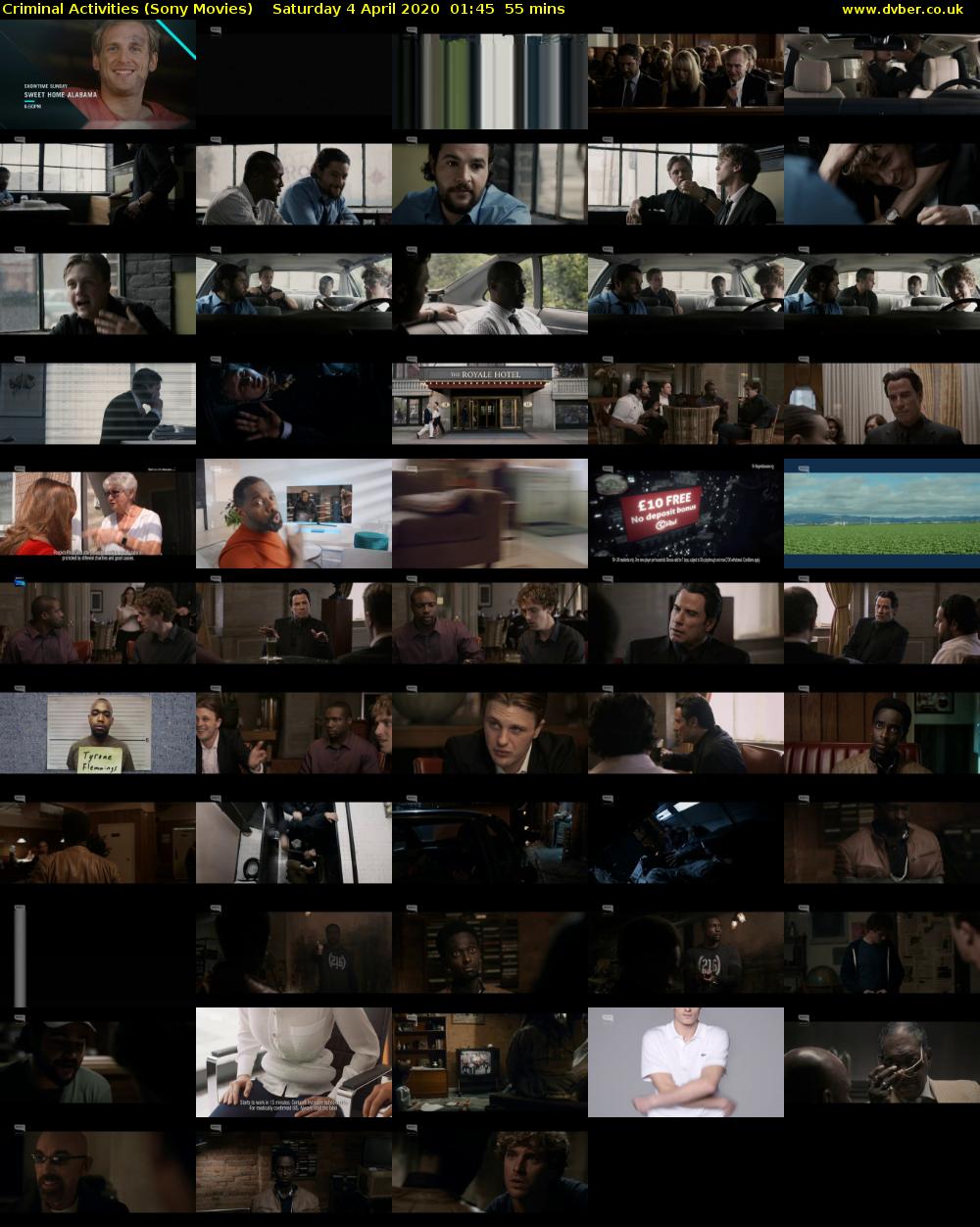 Criminal Activities (Sony Movies) Saturday 4 April 2020 01:45 - 02:40