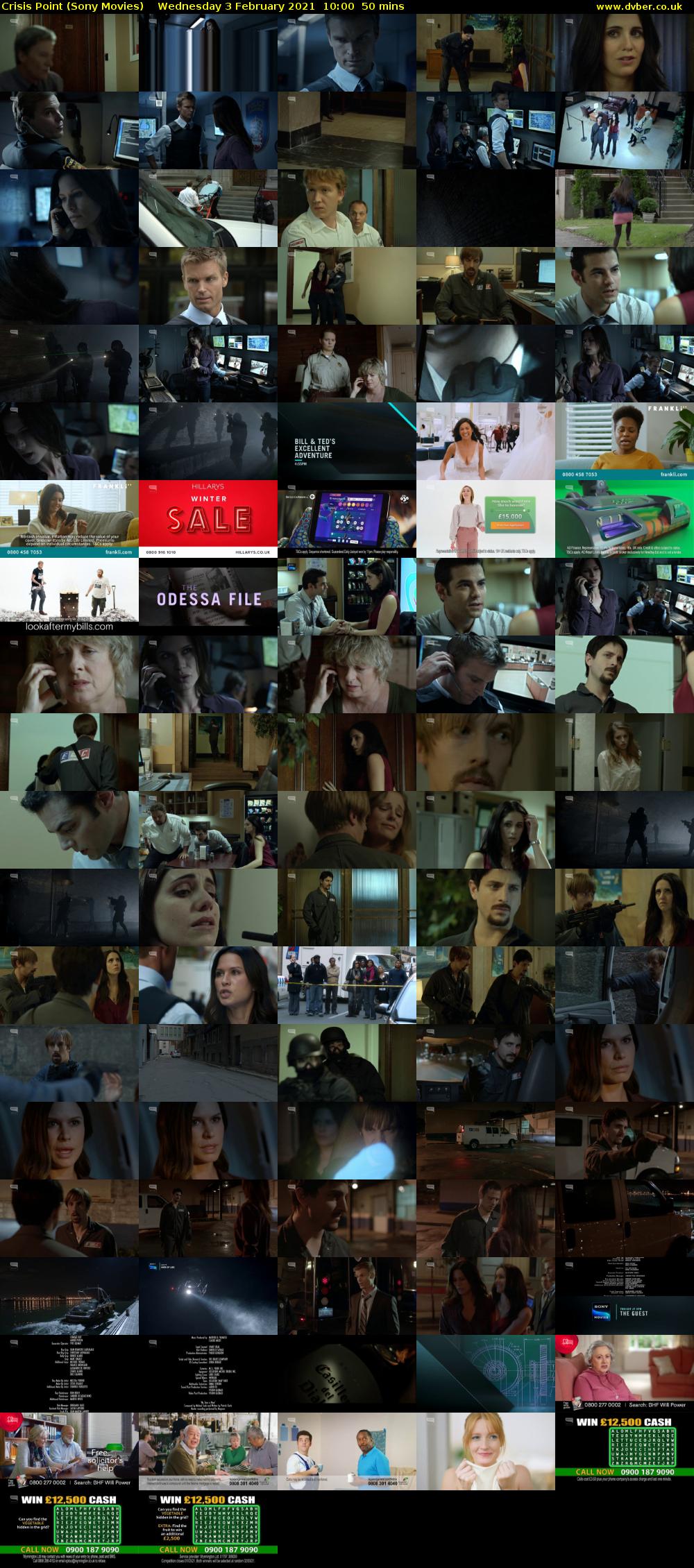 Crisis Point (Sony Movies) Wednesday 3 February 2021 10:00 - 10:50