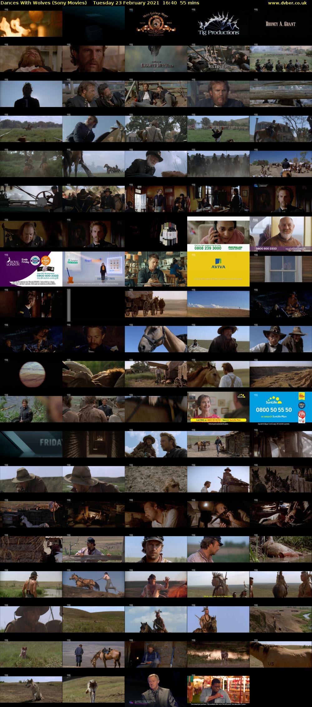 Dances With Wolves (Sony Movies) Tuesday 23 February 2021 16:40 - 17:35