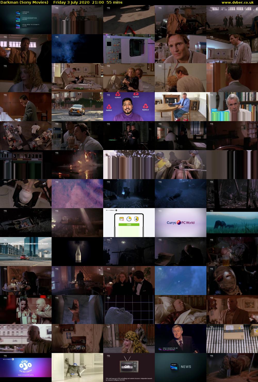 Darkman (Sony Movies) Friday 3 July 2020 21:00 - 21:55