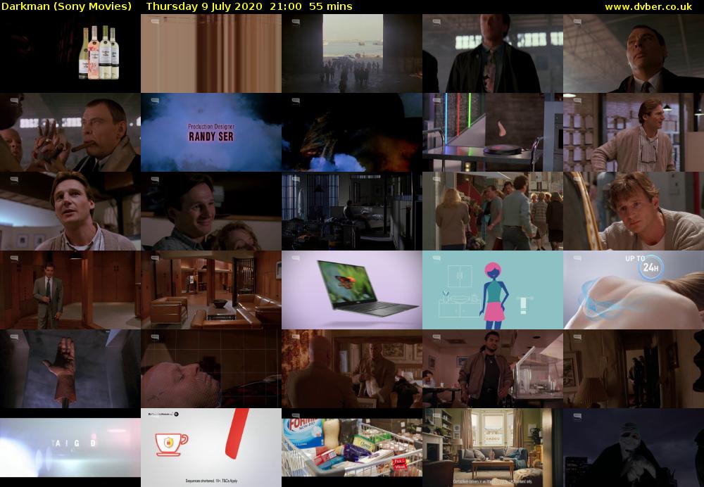 Darkman (Sony Movies) Thursday 9 July 2020 21:00 - 21:55