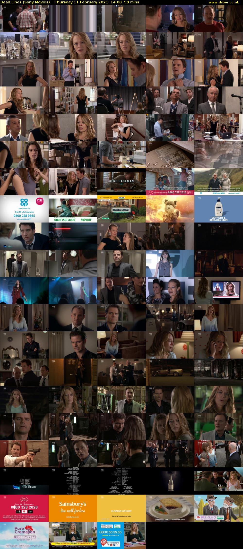 Dead Lines (Sony Movies) Thursday 11 February 2021 14:00 - 14:50