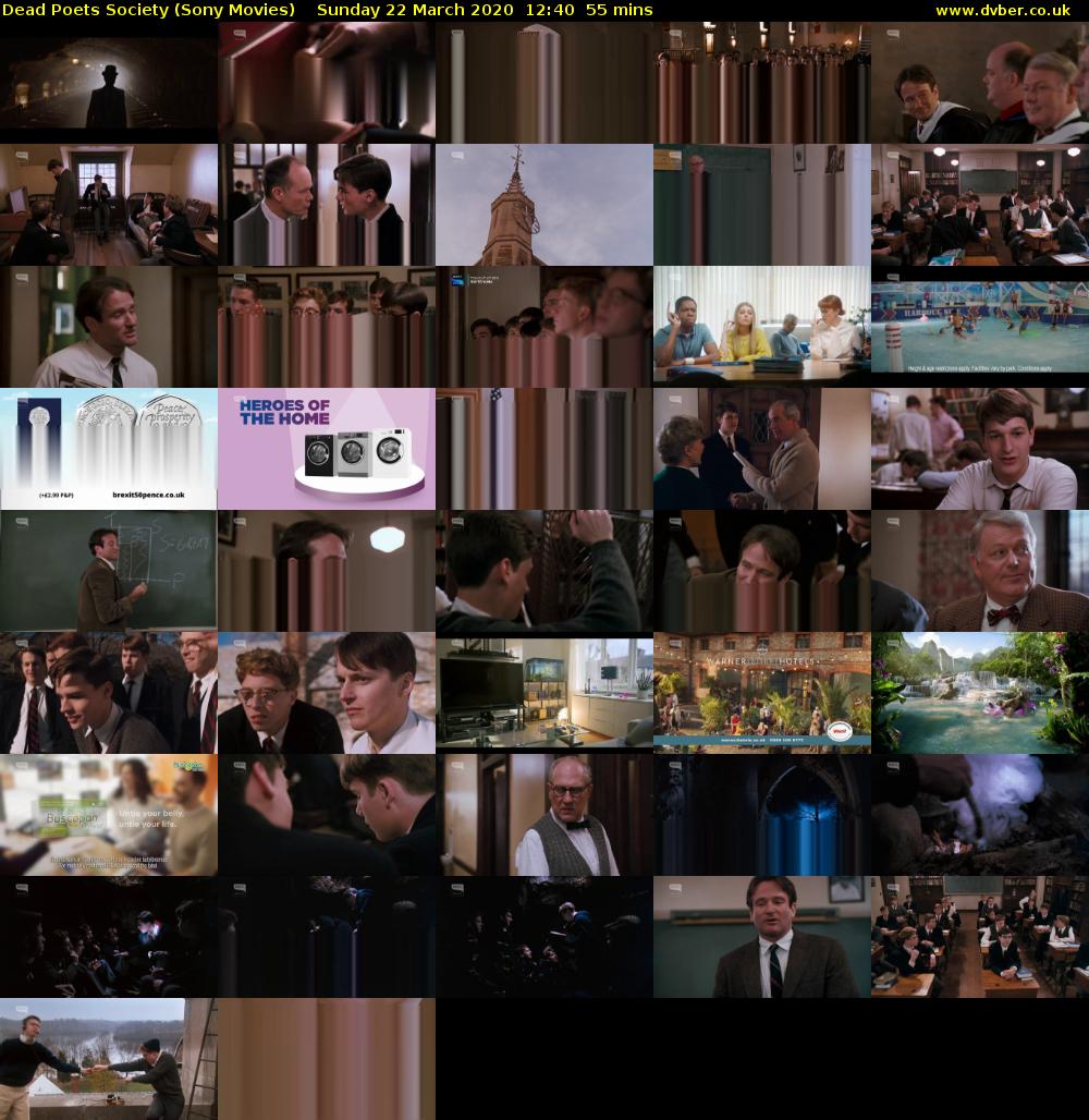 Dead Poets Society (Sony Movies) Sunday 22 March 2020 12:40 - 13:35