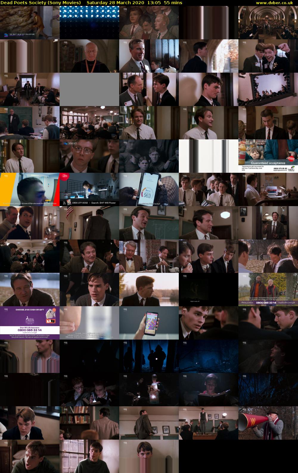 Dead Poets Society (Sony Movies) Saturday 28 March 2020 13:05 - 14:00
