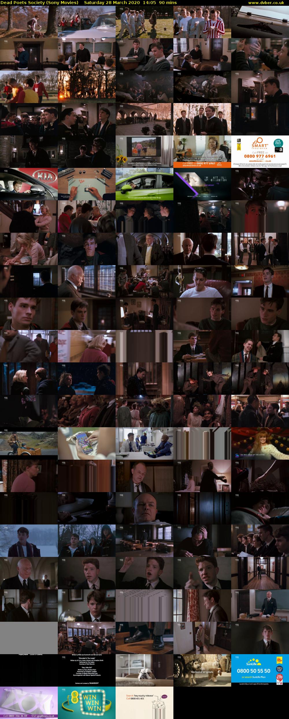 Dead Poets Society (Sony Movies) Saturday 28 March 2020 14:05 - 15:35