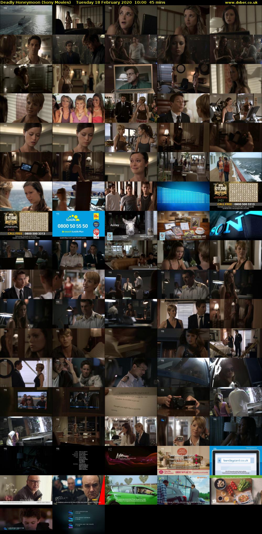 Deadly Honeymoon (Sony Movies) Tuesday 18 February 2020 10:00 - 10:45
