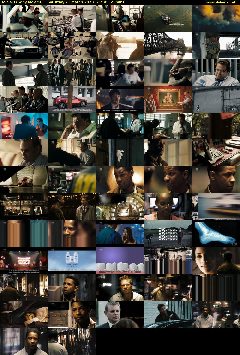 Deja Vu (Sony Movies) Saturday 21 March 2020 21:00 - 21:55