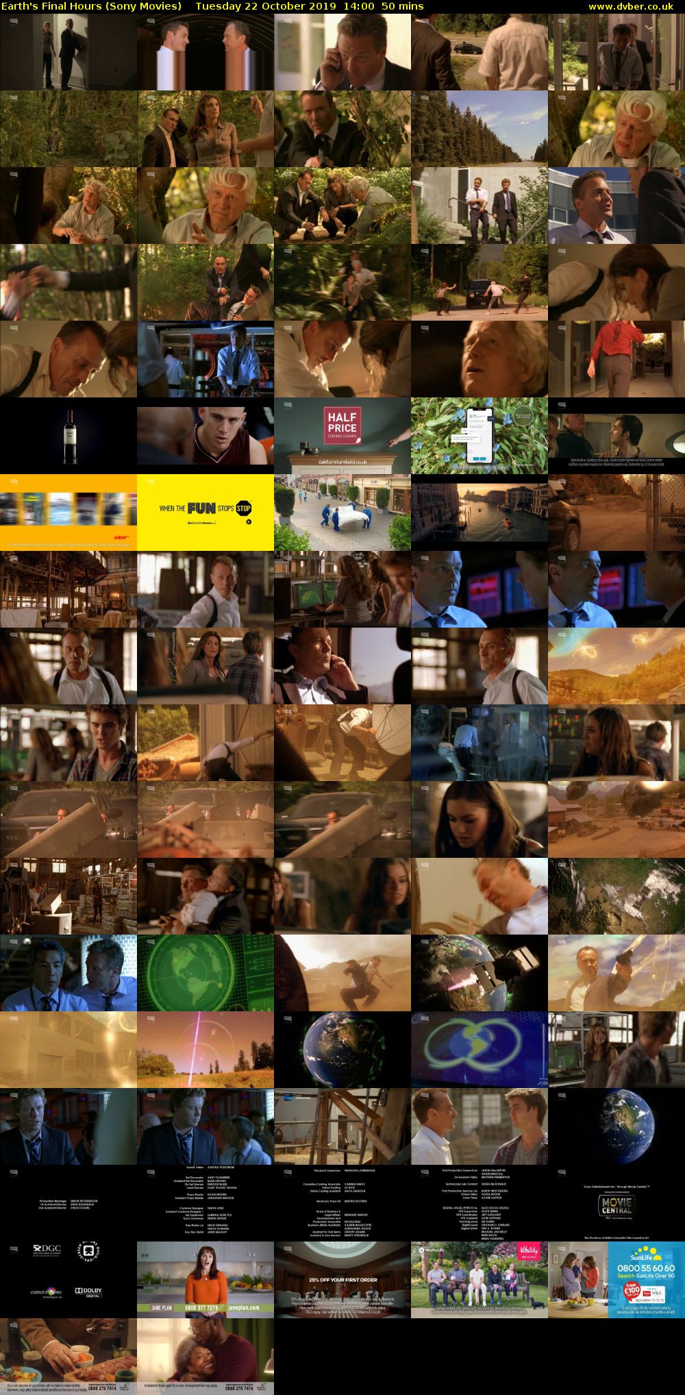 Earth's Final Hours (Sony Movies) Tuesday 22 October 2019 14:00 - 14:50