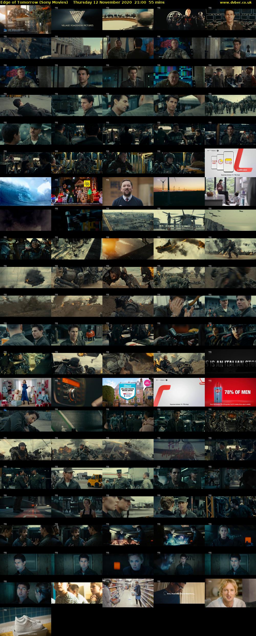 Edge of Tomorrow (Sony Movies) Thursday 12 November 2020 21:00 - 21:55