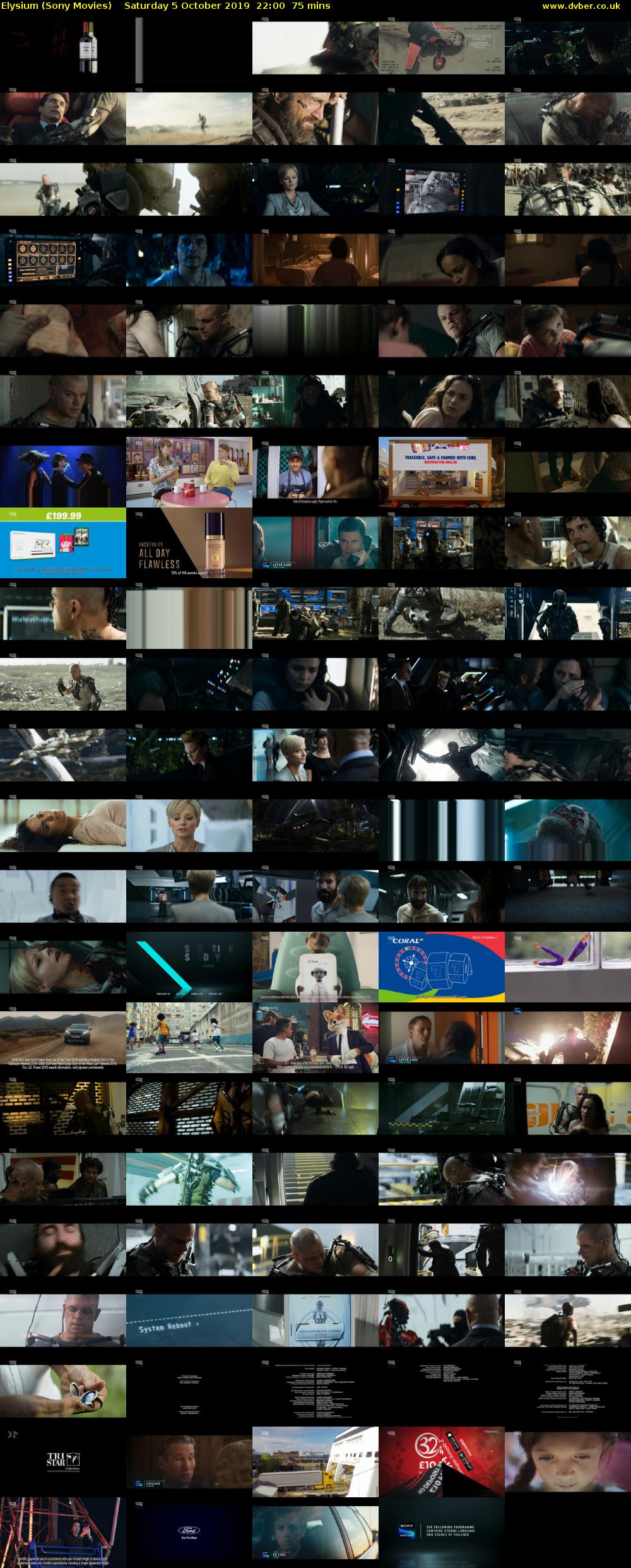 Elysium (Sony Movies) Saturday 5 October 2019 22:00 - 23:15