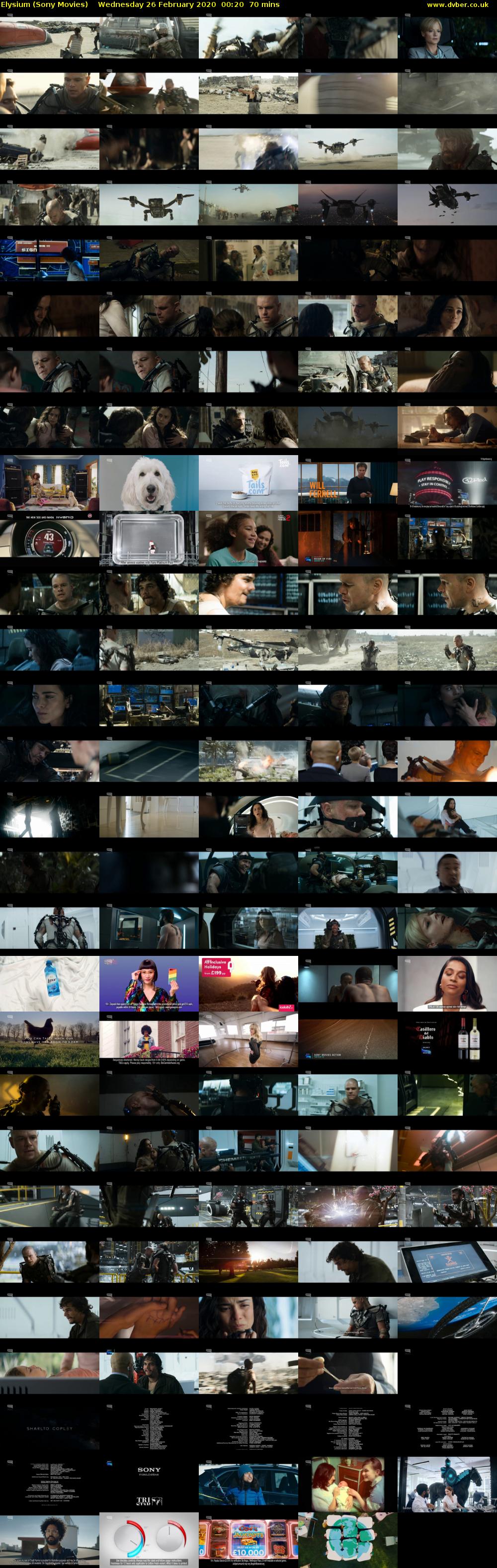 Elysium (Sony Movies) Wednesday 26 February 2020 00:20 - 01:30