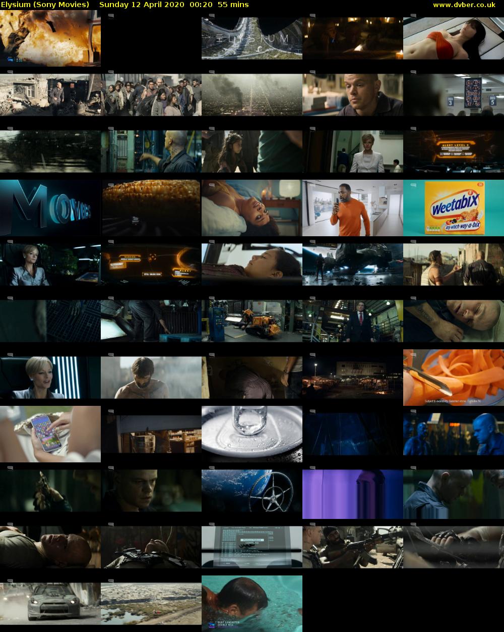 Elysium (Sony Movies) Sunday 12 April 2020 00:20 - 01:15