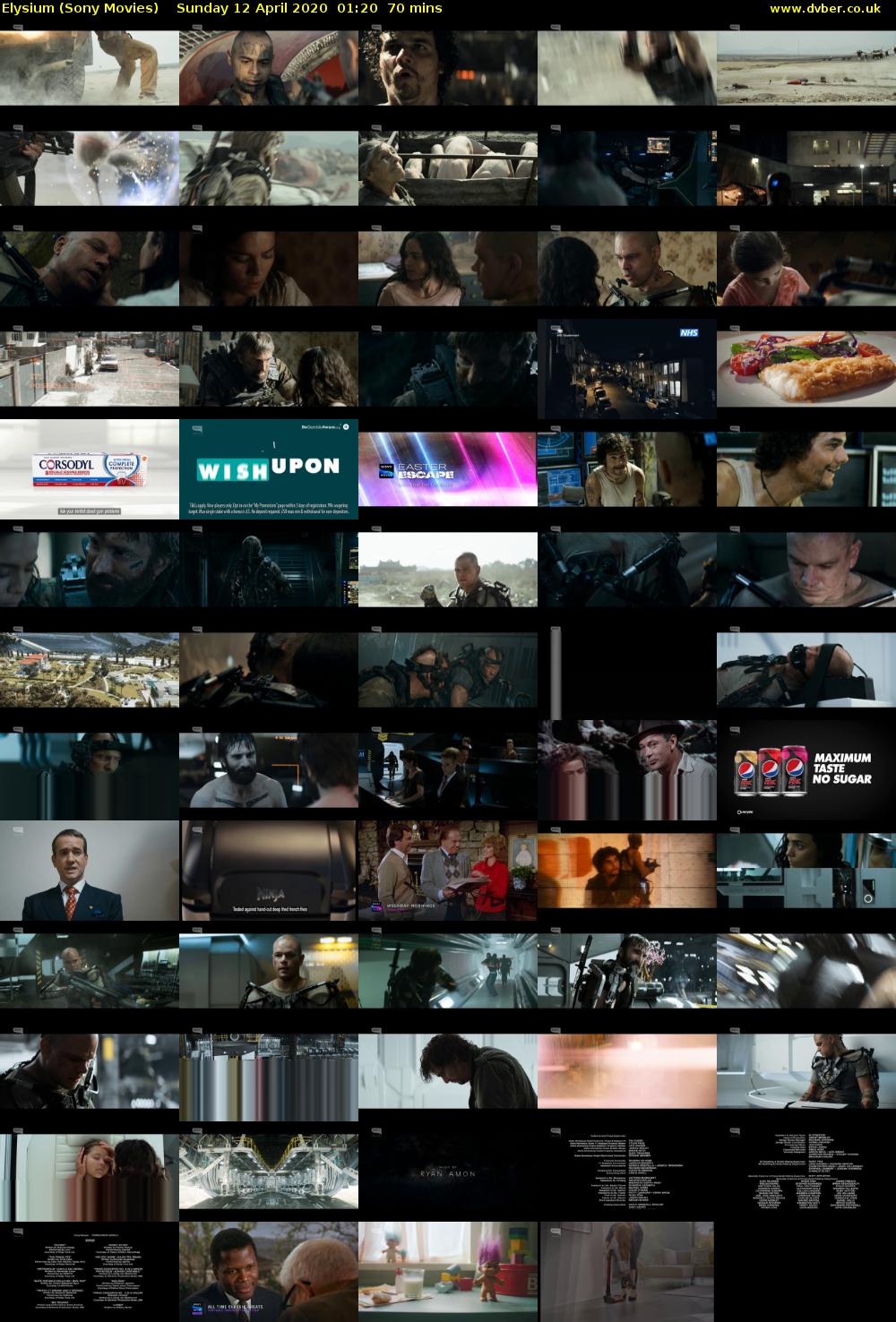 Elysium (Sony Movies) Sunday 12 April 2020 01:20 - 02:30