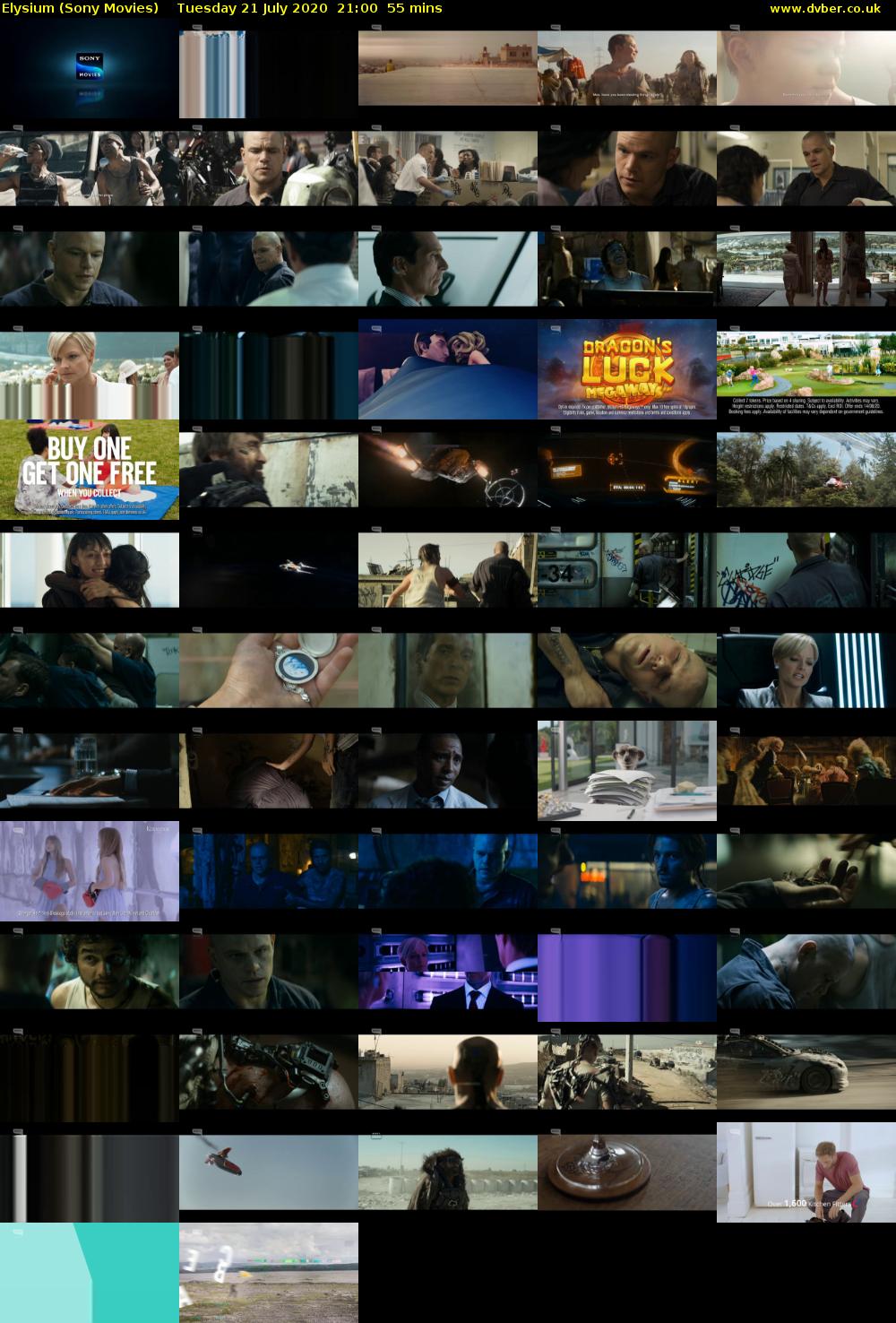 Elysium (Sony Movies) Tuesday 21 July 2020 21:00 - 21:55
