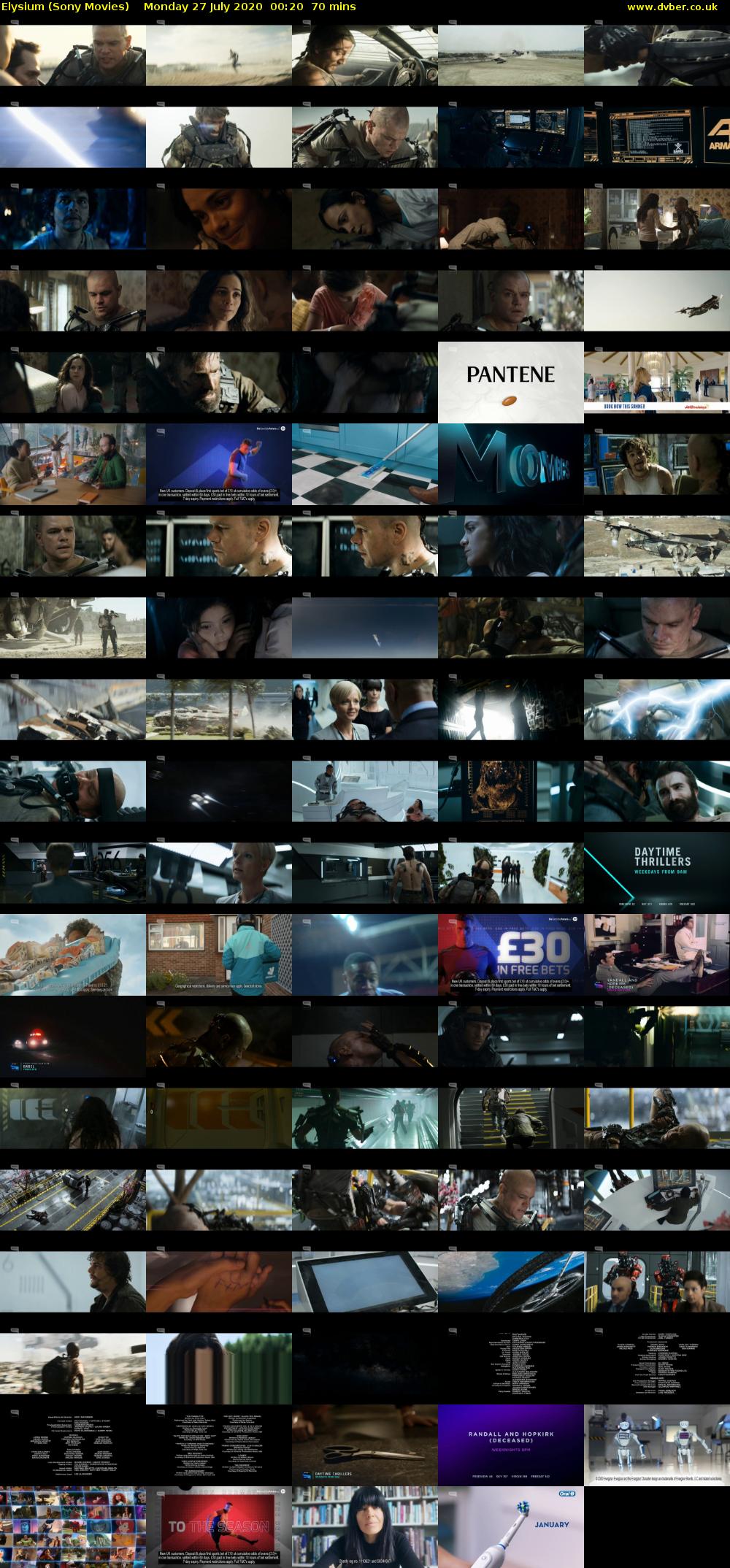 Elysium (Sony Movies) Monday 27 July 2020 00:20 - 01:30